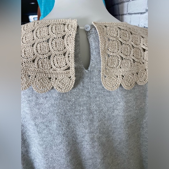 A.N.A. Grey Sweater With Crochet Collar size 4X - Picture 4 of 7